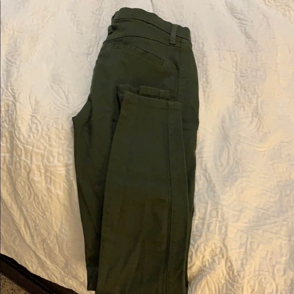 Army Green Gap Skinny with side Stripe seam detail